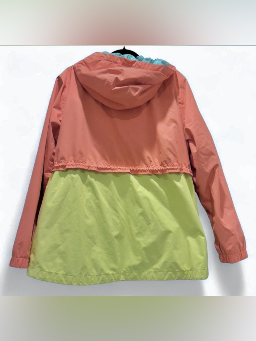 Burton Living Lining Colorblock Rain Jacket in Coral, Teal & Yellow - Picture 6 of 14